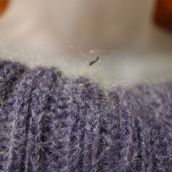 Fantasie Terrens Periwinkle Cowl Neck Cap Sleeve Mohair Sweater LG - Picture 8 of 12